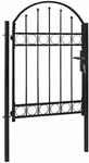 Gartentor Assen Mit Bogenabschluss Stahl 102 X 125 Cm Schwarz Vidaxl