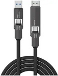 4smarts Combocord Usb4 Hdmi 240w 1,5m Schwarzes Kabel