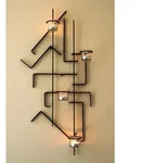 Dandibo - Wandteelichthalter Mix4 Schwarz Wandkerzenhalter Metall 73 Cm
