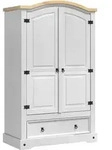 Vidaxl Wardrobe Corona White 101 X 52 X 170 Cm Solid Pine Wood