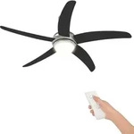 Deckenventilator Mit Licht Und Fernbedienung &Oslash; 130 Cm Schwarz Vidaxl
