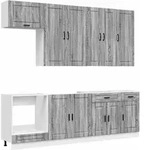 K&uuml;cheneinheit Porto 8 Stk. Grau Sonoma Holzwerkstoff Vidaxl