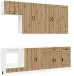 K&uuml;cheneinheit Porto 8 Stk. Artisan-eiche Holzwerkstoff Vidaxl