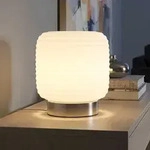 Led Tischleuchte Tischlampe Schlafzimmer Wohnzimmer Schalter Nickel Glas H21,5cm
