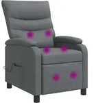 Massage Relaxsessel Grau Kunstleder Vidaxl
