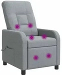 Massage Relaxsessel Hellgrau Stoff Vidaxl