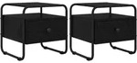 Vidaxl Bedside Cabinet 2 Pcs Black Oak 40 X 39.5 X 40 Cm