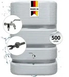 4rain Quadro Regentonne Wandtank Komplett-set 500 Liter Betongrau Inkl.