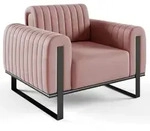 Selsey Parissa - Sessel, Samt Rosa Schwarze F&uuml;&szlig;e, 106 Cm