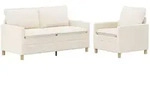 Sofa Set 2 Stk. Creme Stoff Vidaxl