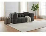Sofa Designersofa Vega 3-sitzer In Stoff Egon Dunkelgrau