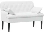 Zweisitzer Mit Knopfheftung Wei&szlig; 111 X 68 X 80 Cm Stoff Vidaxl