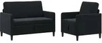 Sofa Set Mit Stauraum 2 Stk. Schwarz Polyester Vidaxl