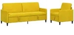 Sofa Set Mit Stauraum 2 Stk. Gelb Polyester Vidaxl