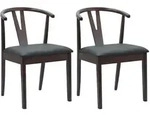 Vidaxl Dining Chair 2 Pcs Solid Rubber Wood Light Brown And Black