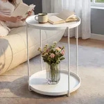 Doporro Beistelltisch Rund, Couchtisch Klein &Oslash;35 X H51 Cm, Kleiner Tisch Mit 2