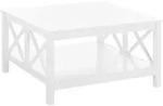 Couchtisch Wei&szlig; Mdf - Platte 80 X 80 Cm Doppelte X - F&ouml;rmige Verstrebung