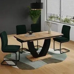 Esstisch Fenaro, Schwarz/eiche, 120-160 X 80 Cm Ausziehbar, Vicco