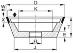 Tyrolit - Diamant-topf-schleifscheibe Dxtxh (mm), 125x40x20, Typ: D126
