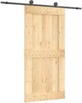 Schiebet&uuml;r 100 X 210 Cm Massivkiefer (unbehandelt) Vidaxl
