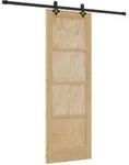 Vidaxl Sliding Door Natural And Black 73.5 X 211 Cm Solid Pine Wood