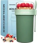 M&uuml;slibecher To Go 760ml+230ml Mit L&ouml;ffel, Auslaufsicher, Mikrowellengeeignet,...