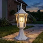 Led Stehleuchte Au&szlig;enleuchte Laterne Gartenlampe Ip44 Wei&szlig; Aluminium E27 H...