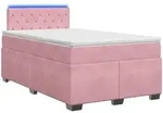 Boxspringbett Mit Matratze Und Led Rosa 120 X 200 Cm Samt Vidaxl