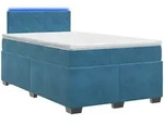 Boxspringbett Mit Matratze Und Led Blau 120 X 190 Cm Samt Vidaxl