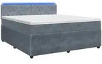 Boxspringbett Mit Matratze Dunkelgrau 180 X 200 Cm Samt Vidaxl