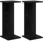 Vidaxl Plant Stand 2 Pcs Black Oak 25 X 25.5 X 60.5 Cm Engineered Wood