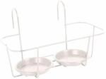 Haken-blumentopfhalter 2 T&ouml;pfe Klein, Wei&szlig;