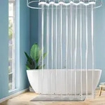 Transparenter Duschvorhang &Uuml;berl&auml;nge 180x220 Wasserdicht 5 Magnete & 12 Haken