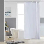 Schmaler Duschvorhang Eck Eckwanne Bad Textil Polyester Wei&szlig; 90x180