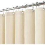Duschvorhang Leinen Mit Metallringen, Wasserdicht, 182x198cm, Beige