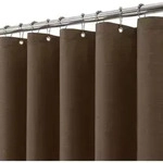 Duschvorhang Leinen Mit Metallringen, Wasserdicht, 152x214cm, Braun