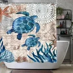 Duschvorhang Meeresschildkr&ouml;te 180x200cm Antischimmel Wasserabweisend Washbar