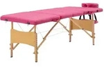 Vidaxl Foldable Massage Table 4 Zones Wood Pink