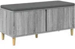 Vidaxl Hall Bench With Cushion With Door Grey Sonoma 100 X 38 X 46 Cm