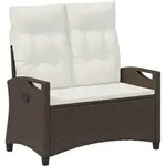 Gartenbank Mit Kissen Braun Und Creme 105 X 60 X 112 Cm Vidaxl