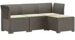 4-sitzer Garten Sofa Mit Kissen Rattan Look Pp Hellgrau Vidaxl