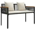 Vidaxl Outdoor Bench 2 -seater 117 X 54 X 74.5 Cm Poly Rattan