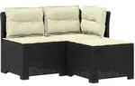 Vidaxl 3-seater Garden Sofa With Cushions Rattan Look Pp Anthracite