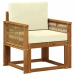 Vidaxl Outdoor Middle Sofa Solid Acacia Wood Natural