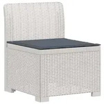 1-sitzer Garten-sofa Mit Kissen Rattan-look Pp Wei&szlig; Vidaxl