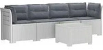 4-sitzer Gartensofa Mit Kissen Rattan Look Pp Wei&szlig; Vidaxl