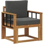 Vidaxl Outdoor Sofa Solid Acacia Wood And Polyester Natural
