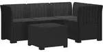 4-sitzer Garten Sofa Mit Kissen Rattan Look Pp Anthrazit Vidaxl