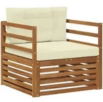 Vidaxl Outdoor Sofa Set Solid Acacia Wood And Polyester