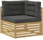 Outdoor Ecksofa Massivholz Akazie Wei&szlig; Vidaxl